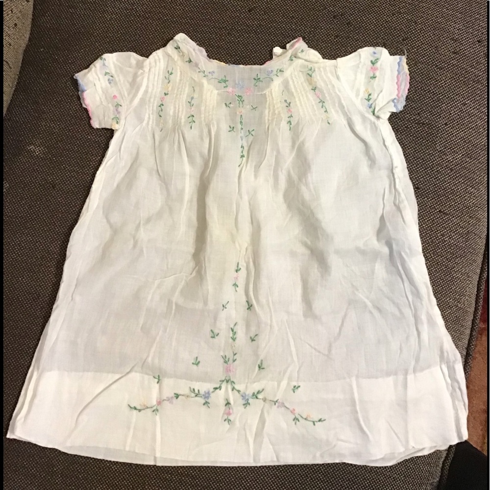 Vintage hand embroidered baby dress